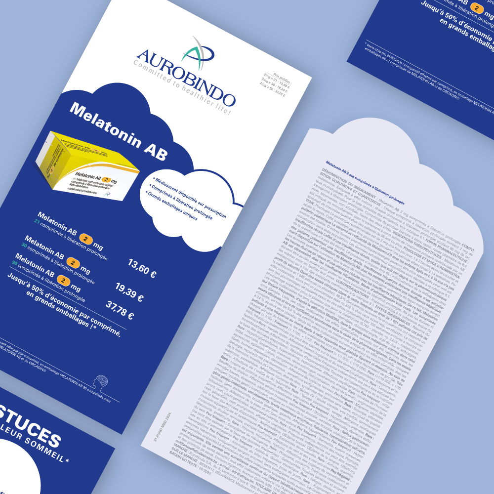 Visuel du carnet à destination des médecins de la campagne Aurobindo “10 Tips pour un meilleur sommeil”.